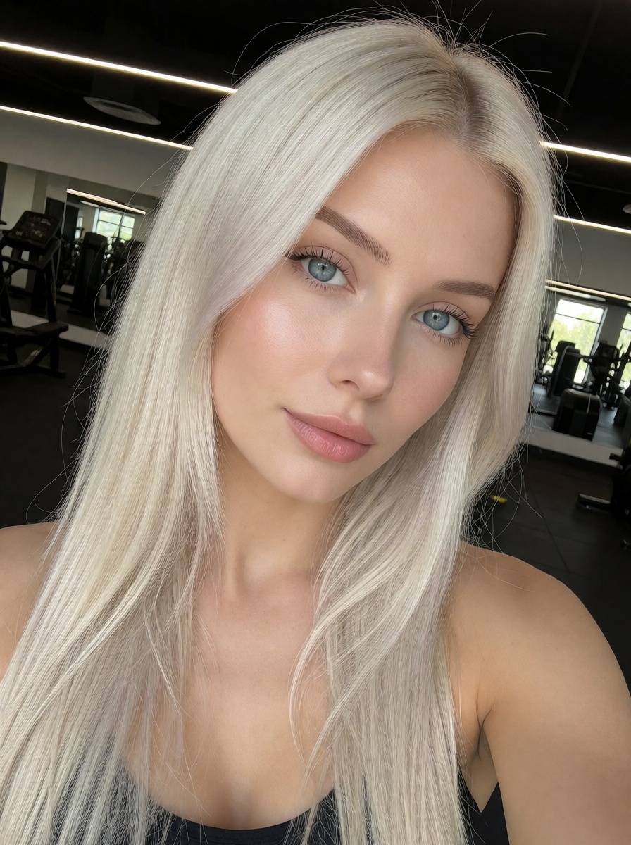 Blonde woman in gym