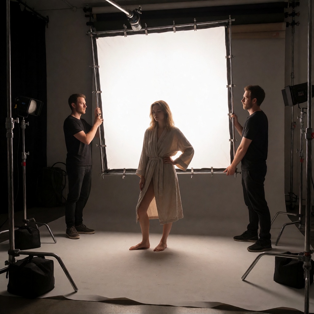Ai made model between takes hd photo