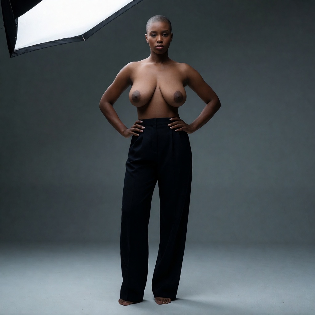 Best ai ebony nigerian woman topless pose portrait