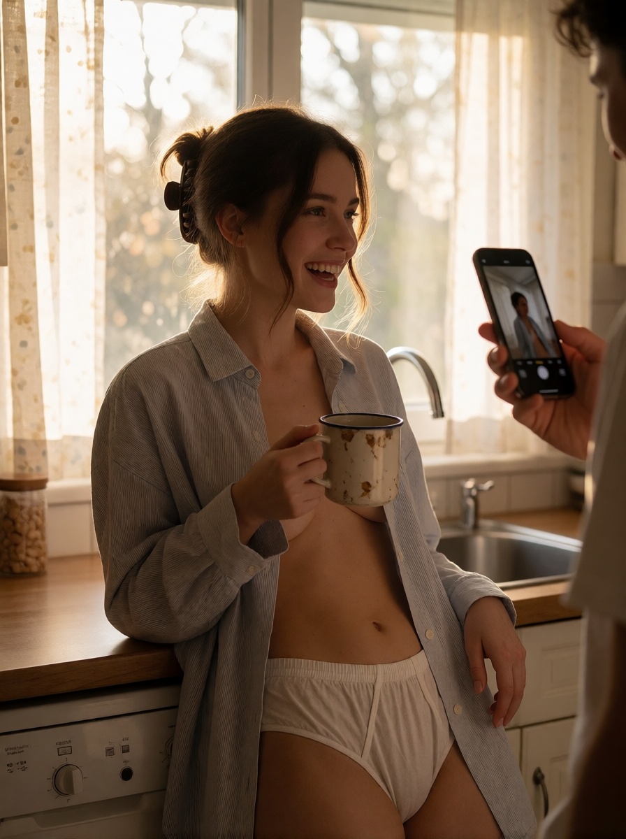 Ai made morning kitchen coffee casual close up