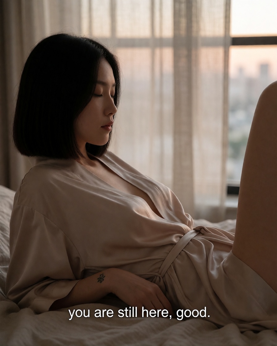 Best ai korean woman silk robe portrait