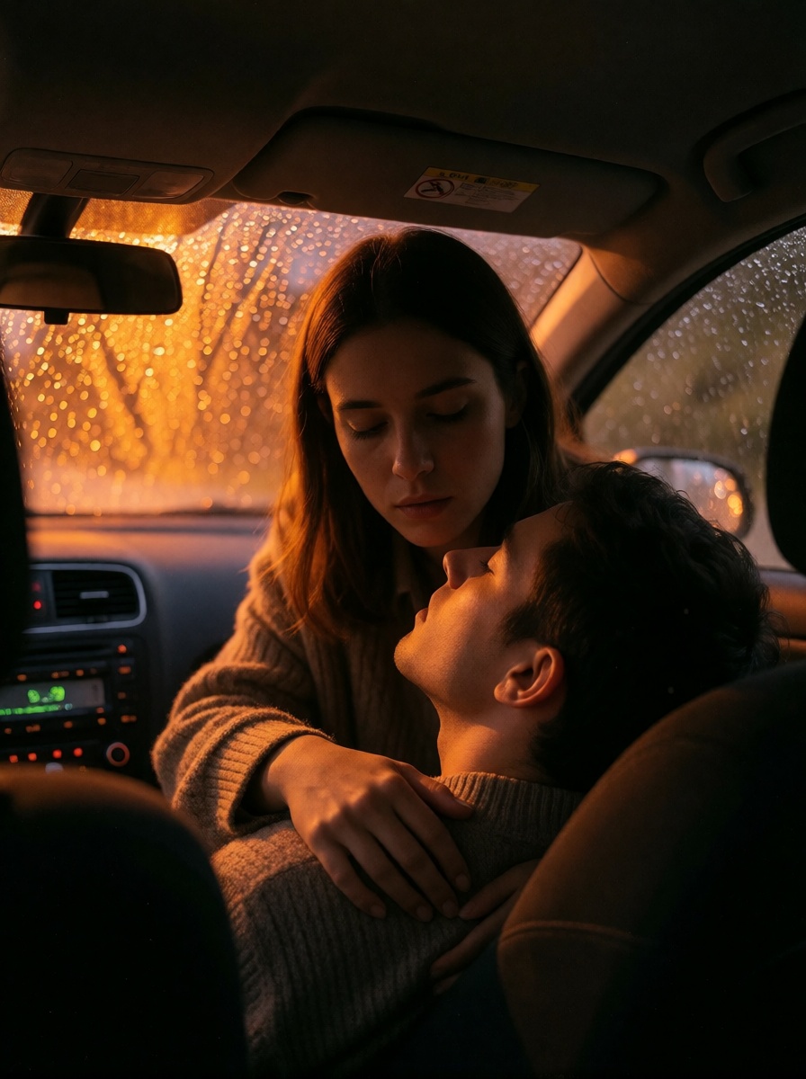 Ai porn spanish woman handjob in car portrait