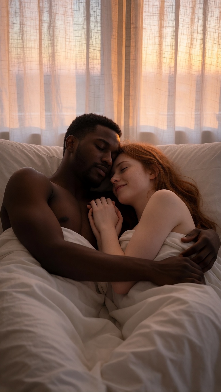 Interracial ai couple photo in a hot tub