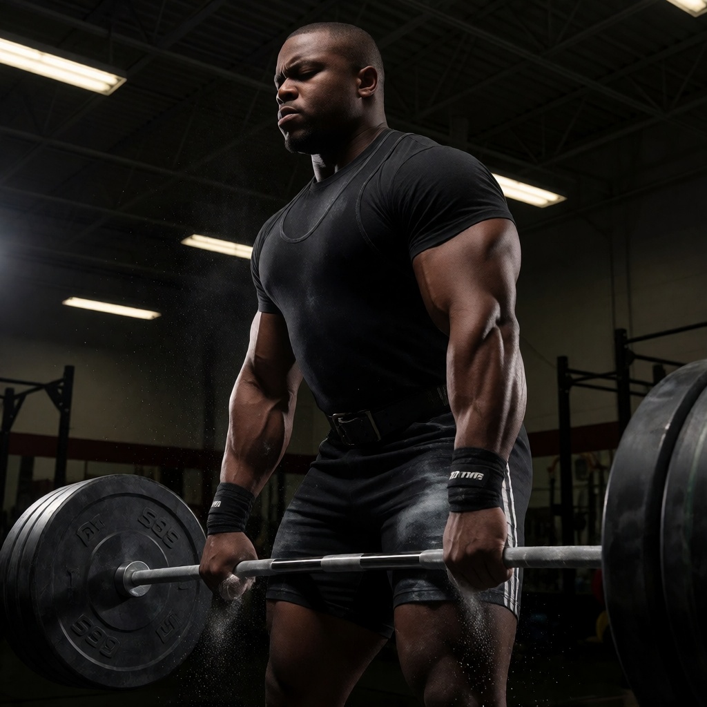 Ai porn muscular black man gym full body shot