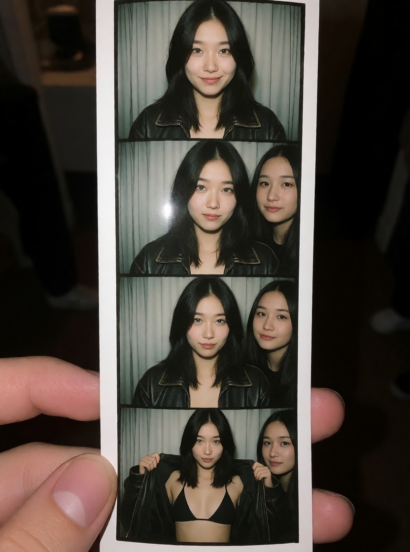 Best ai asian woman photo booth strip no filter
