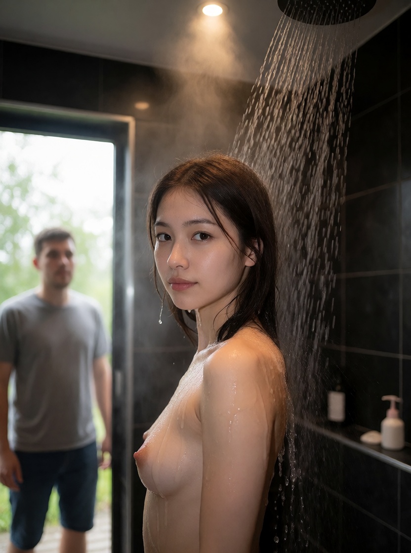 Best ai asian woman shower steam selfie style