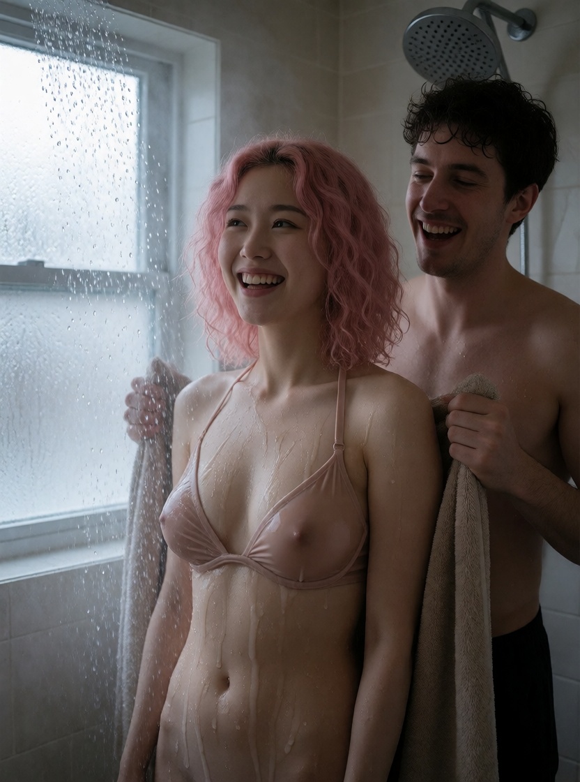 Ai made asian woman wet shower 4k