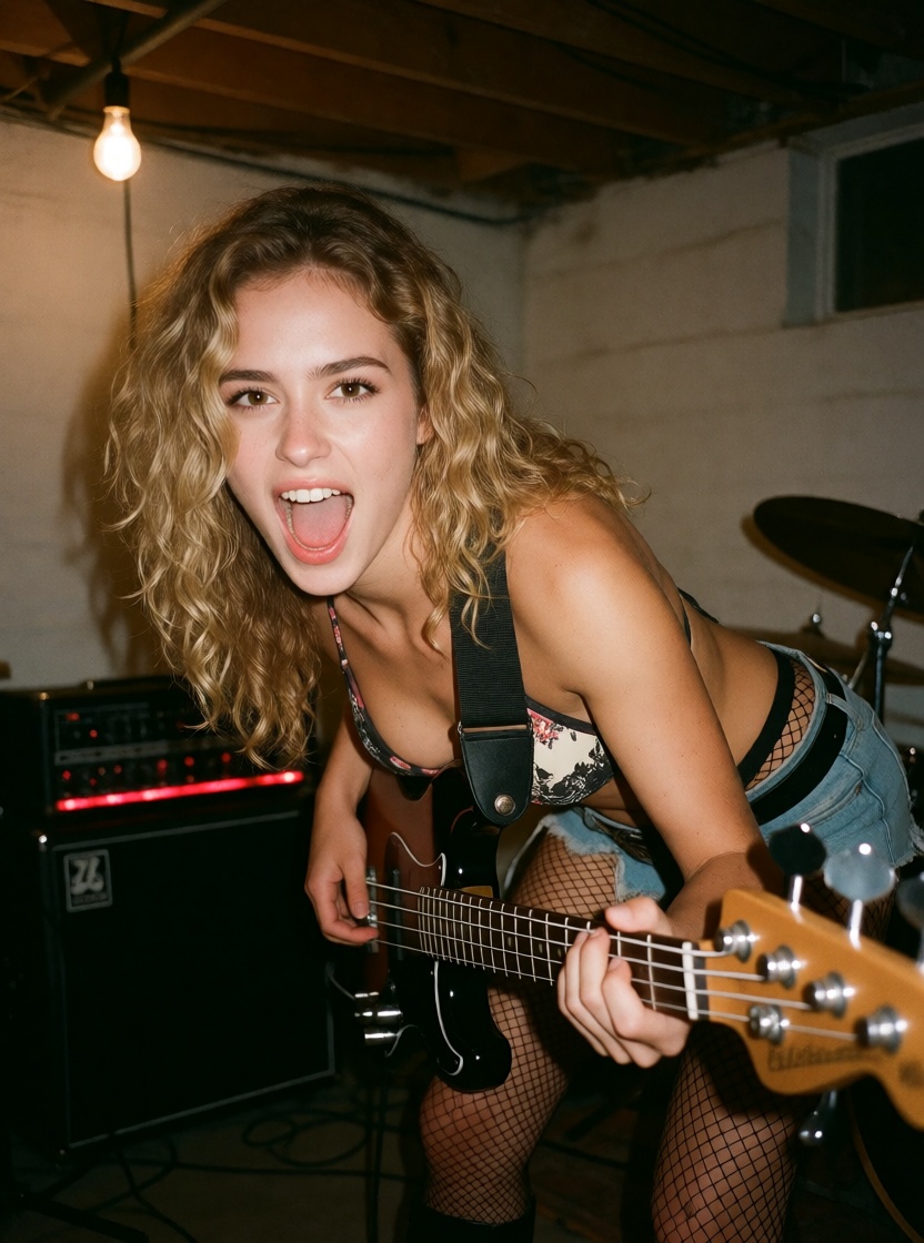 Nsfw ai blonde latina bassist rehearsal room ultra realistic