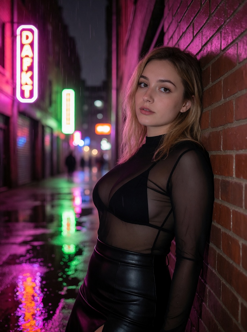Ai porn blonde arab woman neon alley 4k