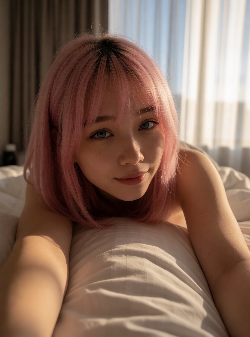 Free ai asian woman morning pillow pov ultra realistic