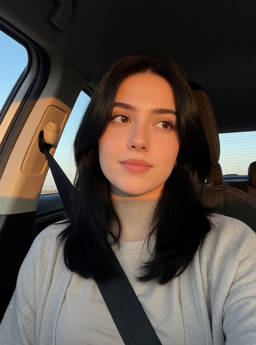 Ai made arab woman car passenger seat ultra realistic