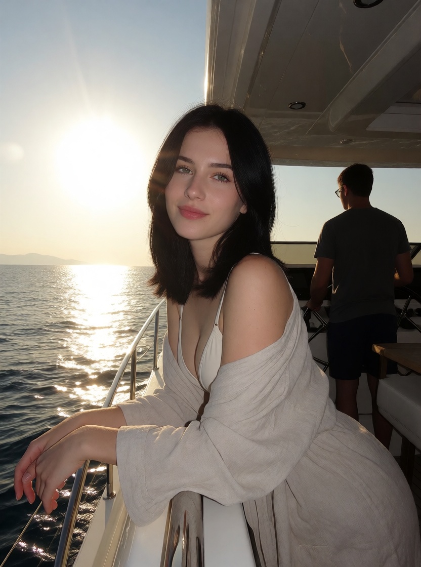 Woman On Yacht Rail