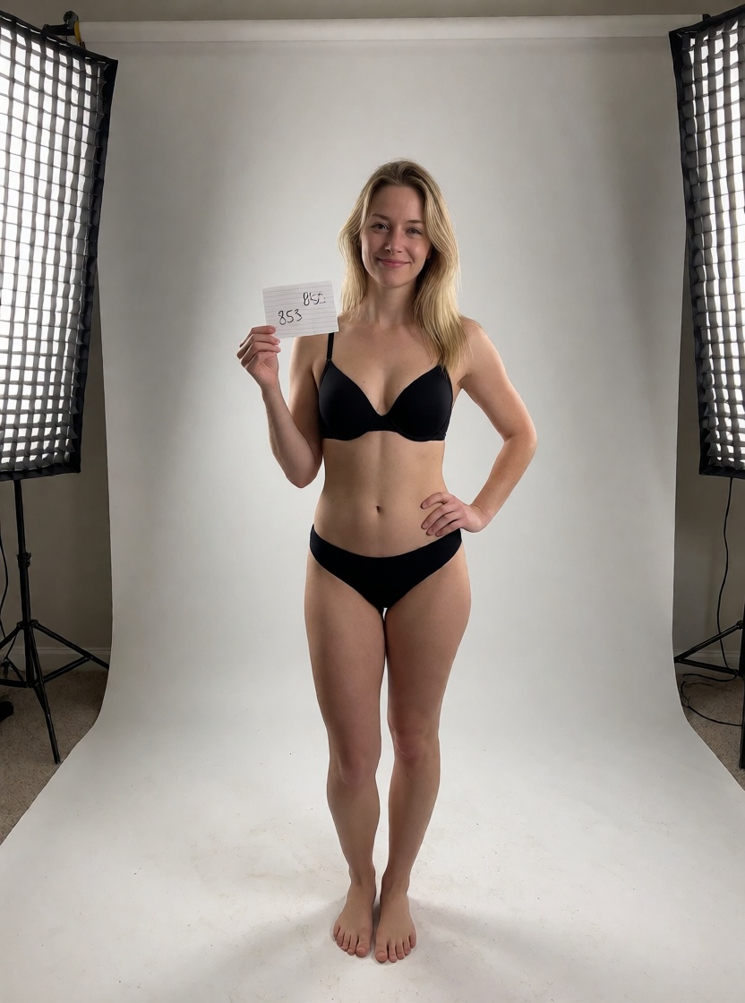Ai generated blonde lingerie verification portrait high detail