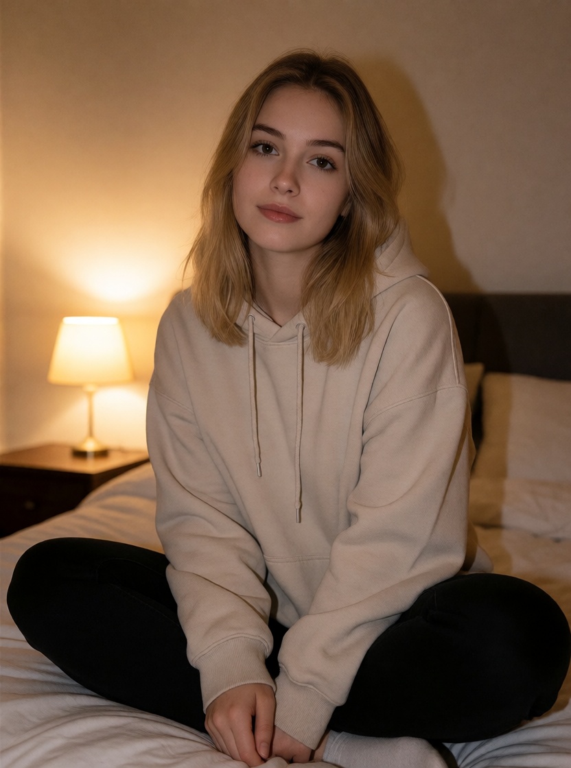 Uncensored ai blonde woman cozy bedroom high detail