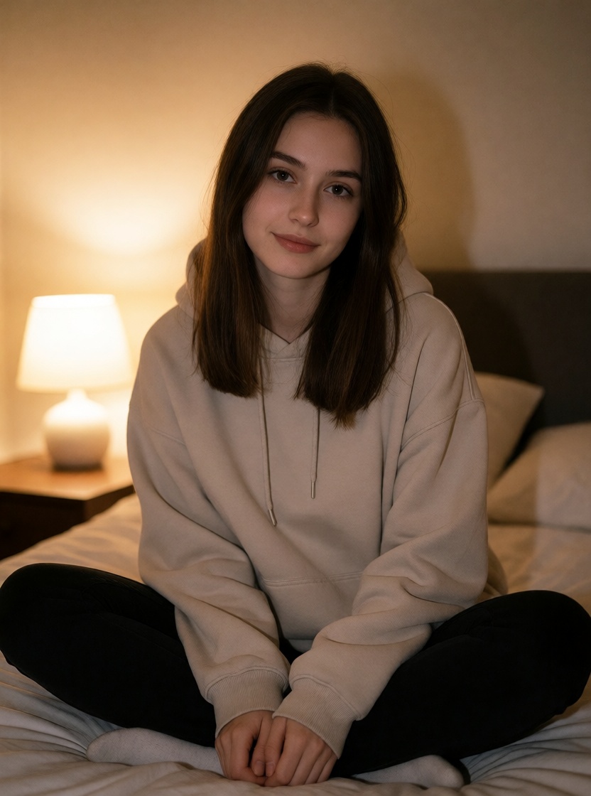 Cozy Bedroom Night Portrait