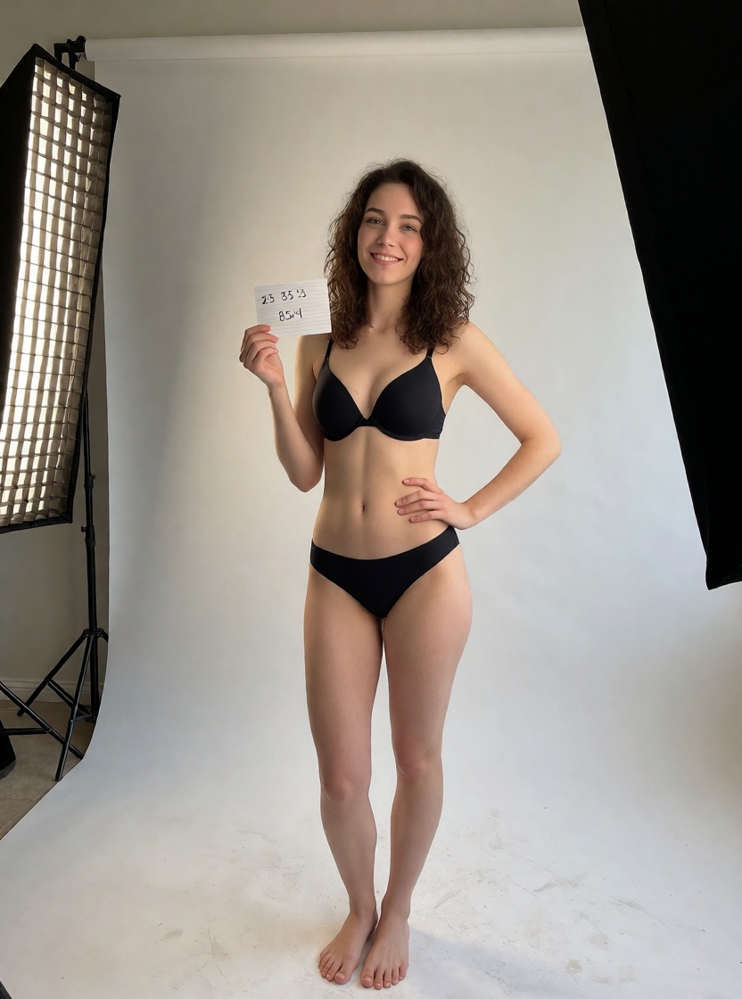 Free ai brunette adult woman black lingerie portrait ultra realistic