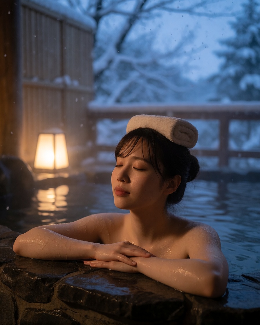 Japanese Onsen Snow Bath