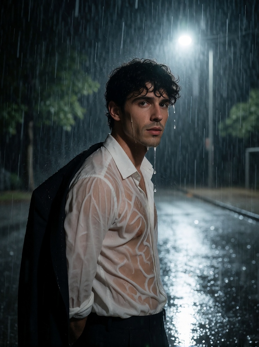 Nsfw ai solo wet spanish man rain no filter