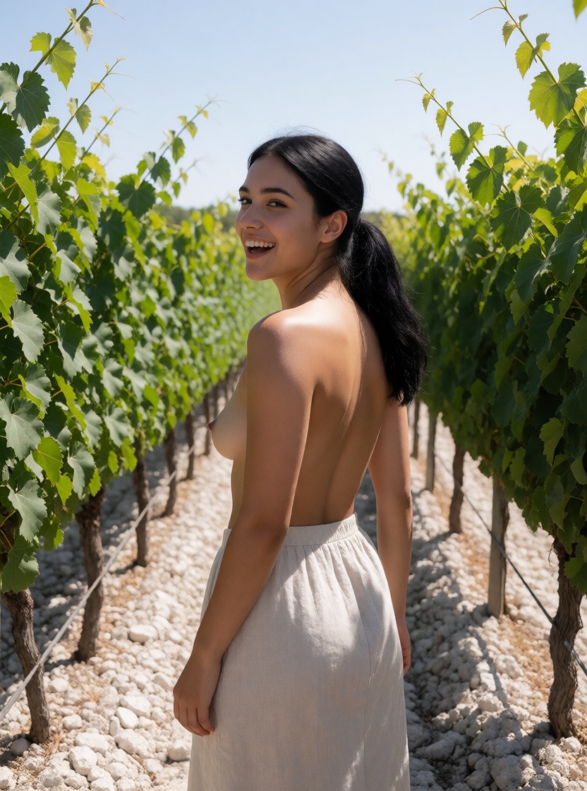 Best ai latina woman vineyard topless photorealistic