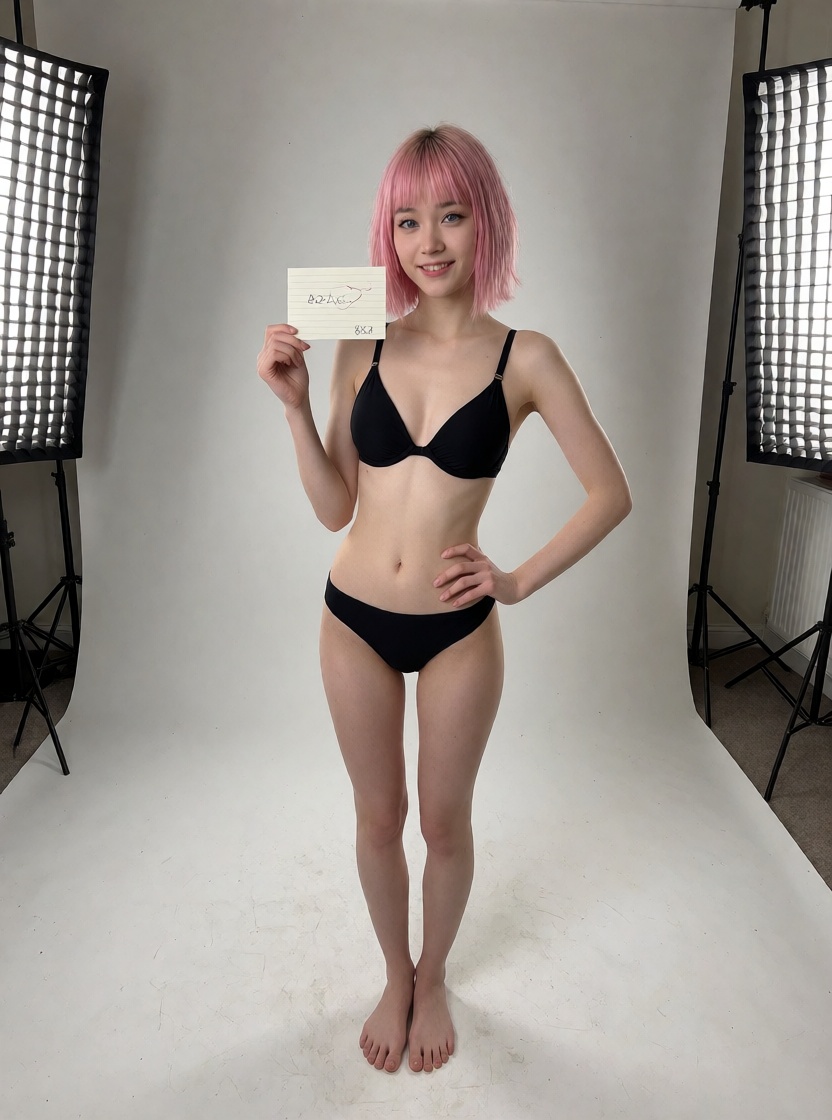 Uncensored ai asian woman black lingerie portrait close up