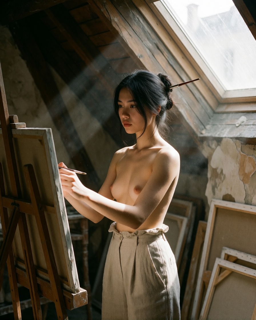 Ai porn french vietnamese artist topless portrait