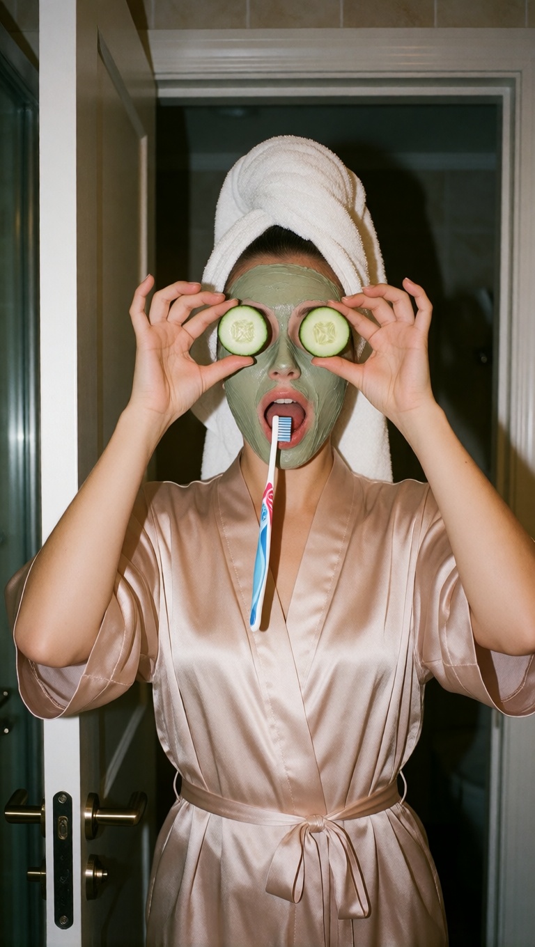 Green Mask Bathroom Surprise