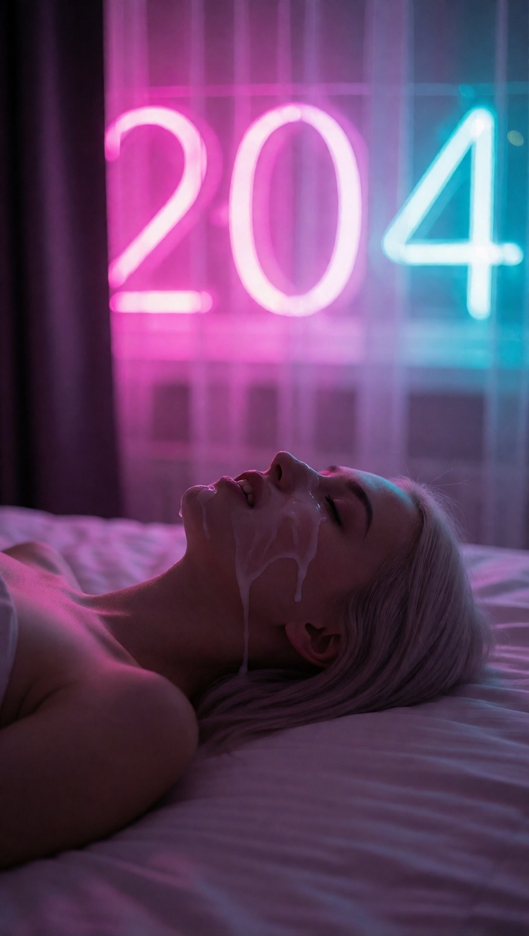 Ai made cumshot neon hotel facial no filter