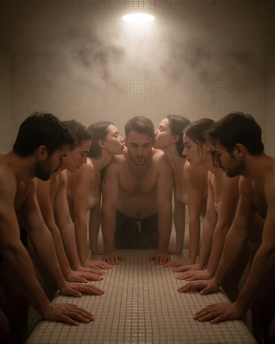Best ai orgy steam room group sex ultra realistic
