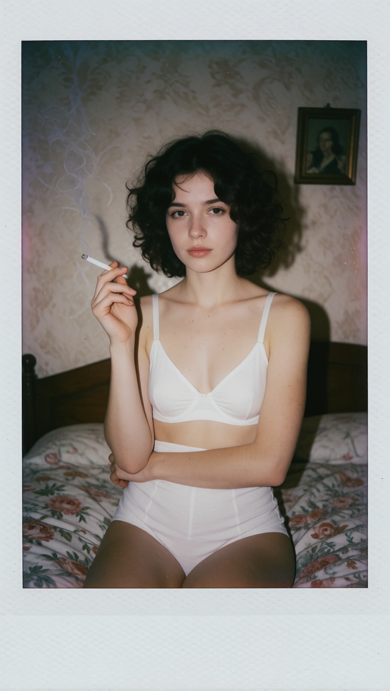 Adult Woman Polaroid Bedroom