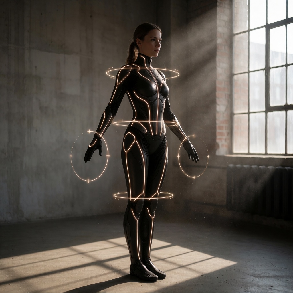AI adult Woman Haptic Suit Calibration