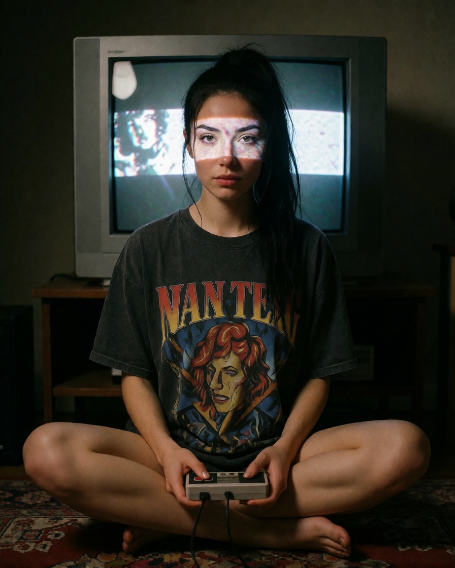 Nsfw ai retro crt gaming nude high detail