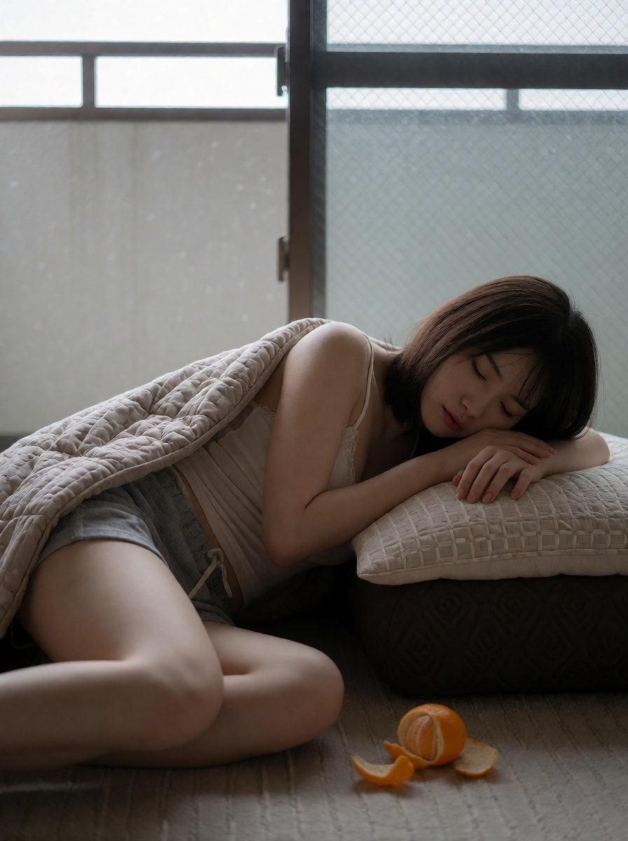 Japanese Woman Under Kotatsu