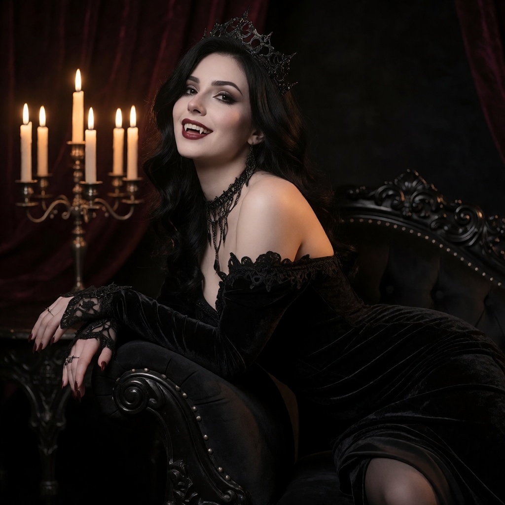 Uncensored ai cosplay girl vampire countess gothic portrait close up