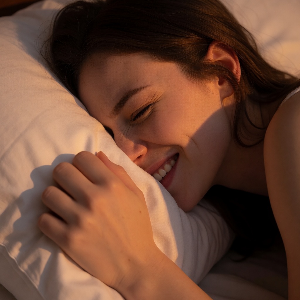 AI woman Muffled In Pillow