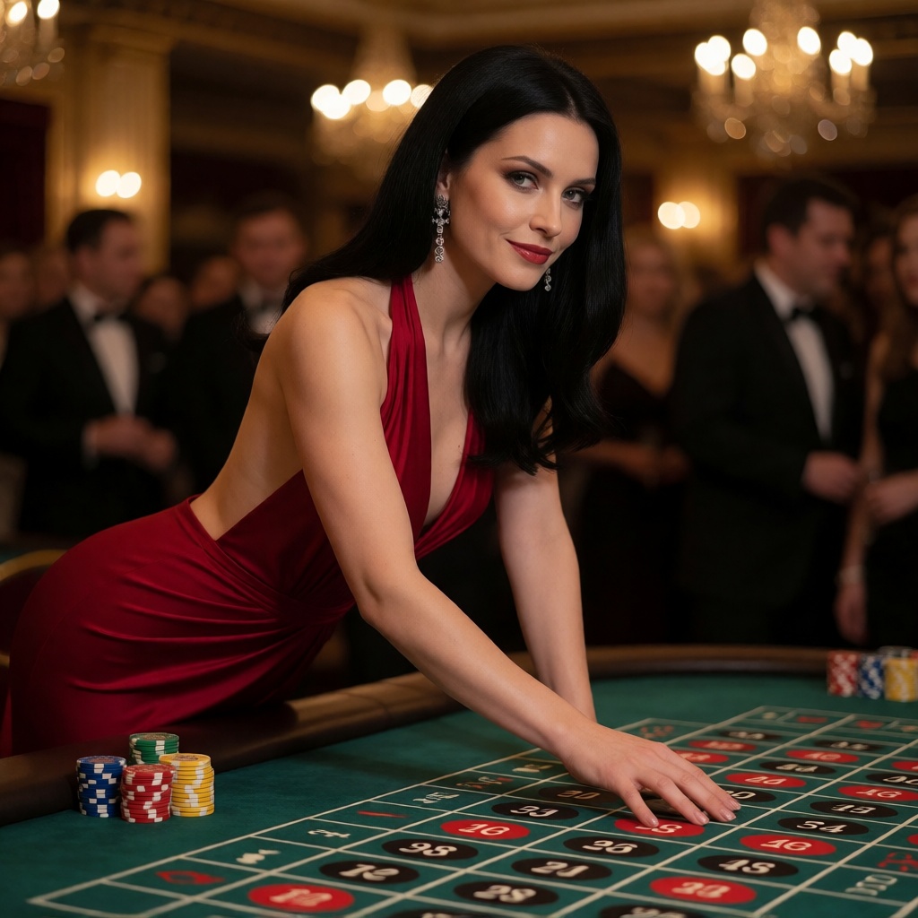 Free ai mature woman in scarlet at roulette hd photo