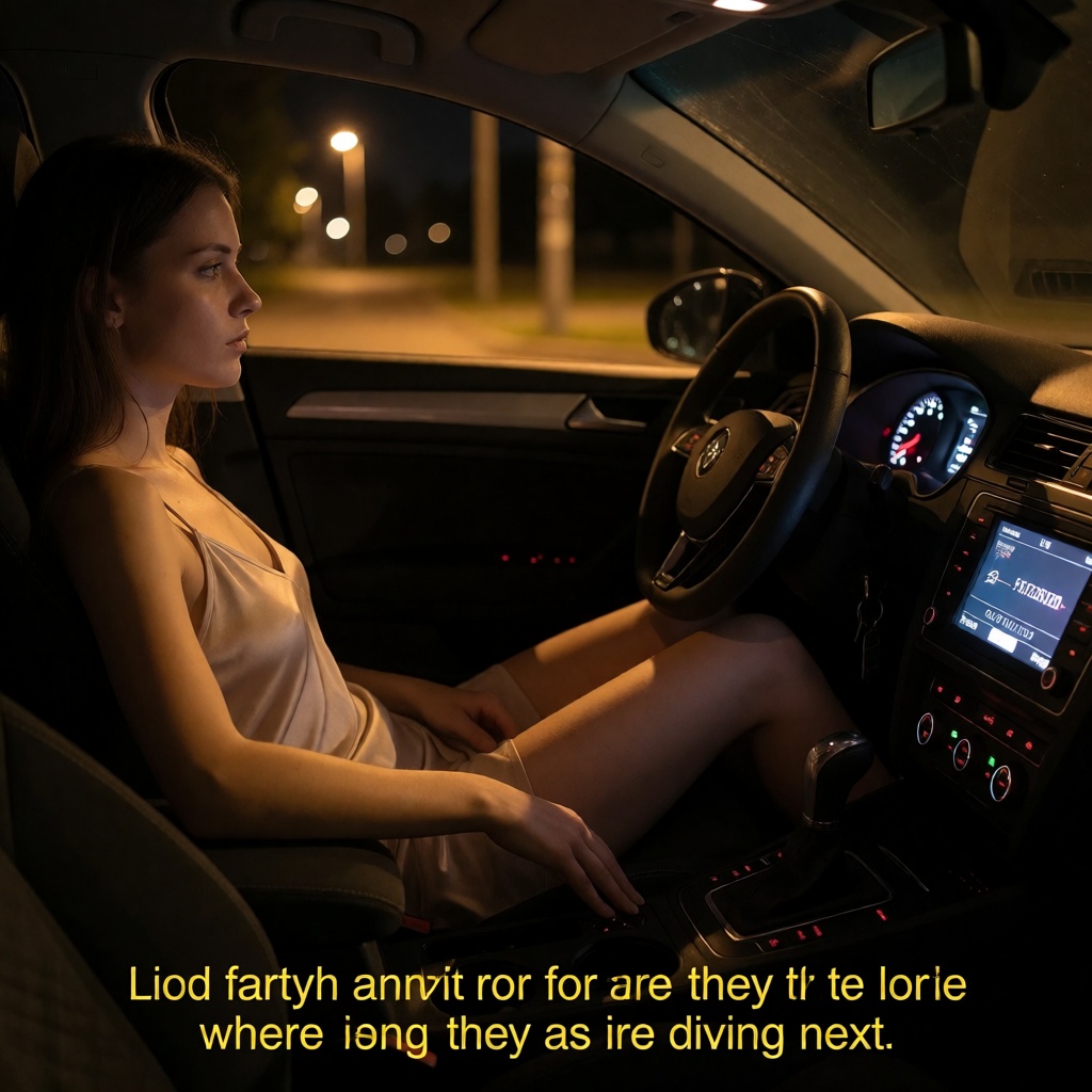 AI adult Woman Car Night