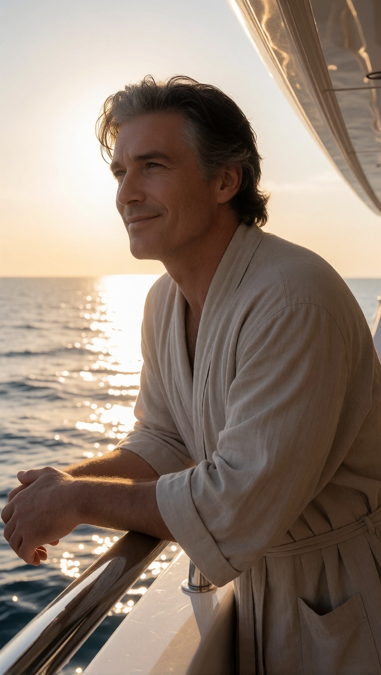 Free ai mature celebrity yacht sunrise selfie style