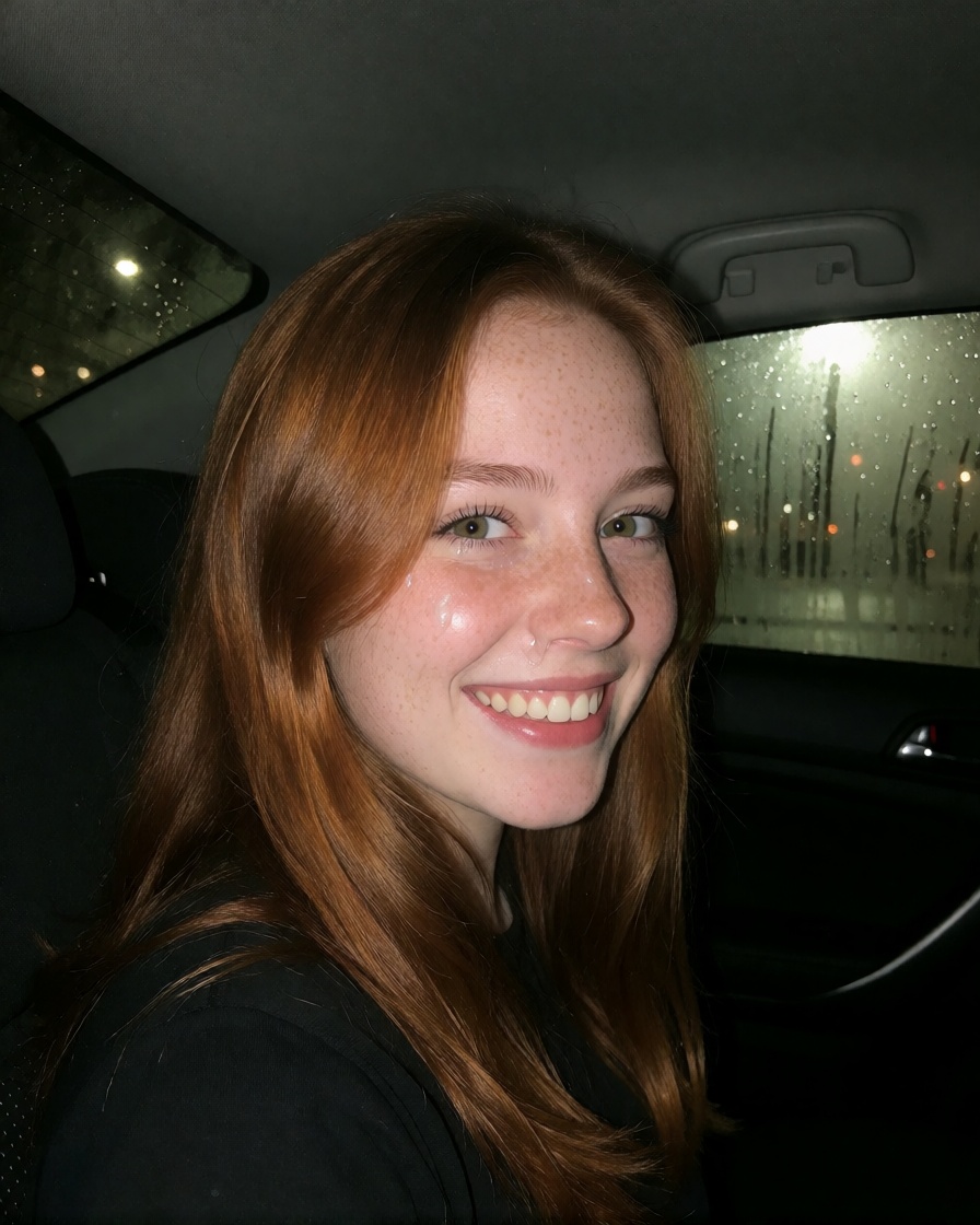 Nsfw ai cumshot copper irish woman car cum full body shot