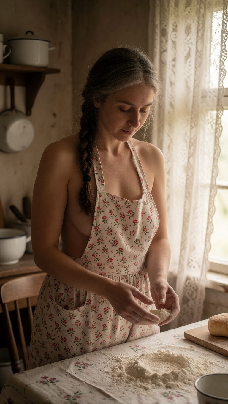 Czech Woman Farmhouse Kitchen