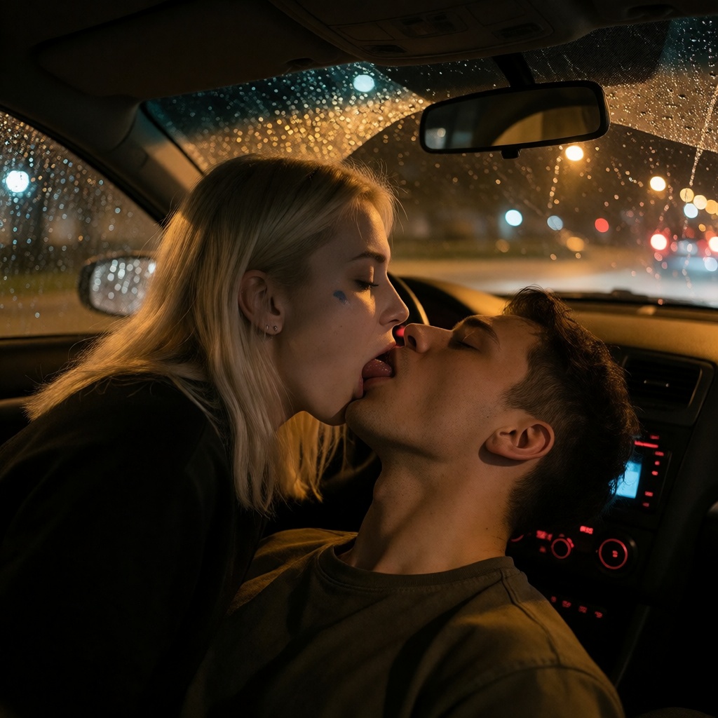 Ai generated blonde woman deepthroat in car no filter